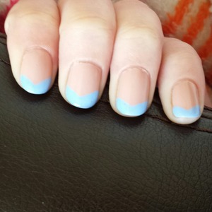 Nude nails with a blue pop!