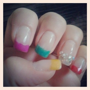 bright colors and glitter make perfect nails for spring