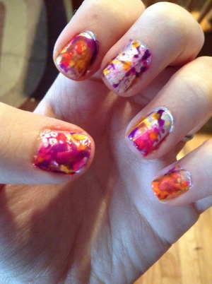Splatter nails. Trying something new for today's nails