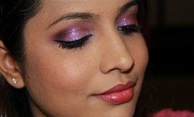 Glitter Holiday / Christmas Purple & Burgundy Makeup