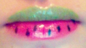 This is my lips that I have painted a watermelon on.