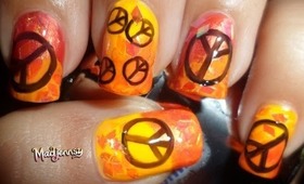 ☮ Bright Orange Peace Nails! - BornPretty Store Stamping Review + Tutorial