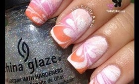 Gradient Flower Water Marble by The Crafty Ninja