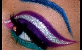 Purple, Turquoise, Glitter, and Blue Brows!