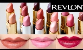 Revlon Super Lustrous Lipstick Swatches - 14 Colors on Lips