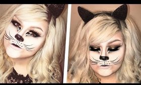 Glam Cat Halloween Makeup Tutorial | Easy & Glittery