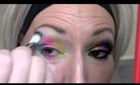 Make Up Tutorial :Fun, colorful eyeshadow, yellow, pink, blue