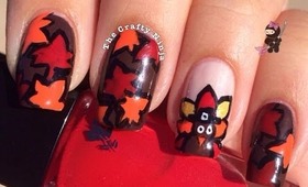 Fall Leaves Thanksgiving Nails by The Crafty Ninja