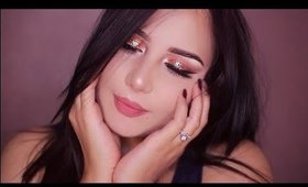 مكياج مناسبات برونزي براق  | Bronze Glitter Eye Makeup