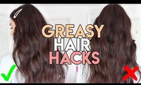 8 HAIR HACKS For GREASY & OILY HAIR !!