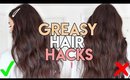8 HAIR HACKS For GREASY & OILY HAIR !!