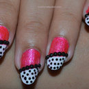 Pink Black Nail Design