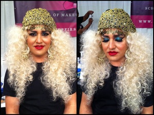 Drag Look Executed for Make Up First at The Makeup Show Chicago

eye color is a Kryolan living color/loose giment