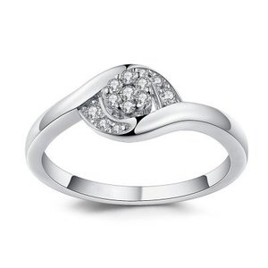 Beautiful Round Cut White Sapphire Sterling Silver Engagement Ring https://www.lajerrio.com/round-cut-white-sapphire-sterling-silver-engagement-ring-900151.html