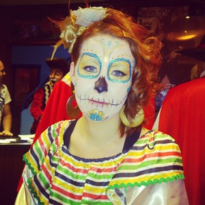 Carnaval make up of a mexican skull.