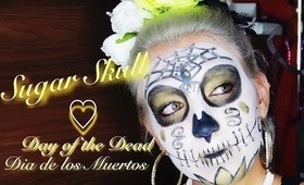 ☠Dia De Los Muertos|Day of the Dead|Gold Sugar Skull Makeup Tutorial☠