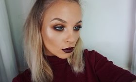 WARM SMOKEY EYES & DARK BERRY LIP / AUTUMN FALL MAKEUP