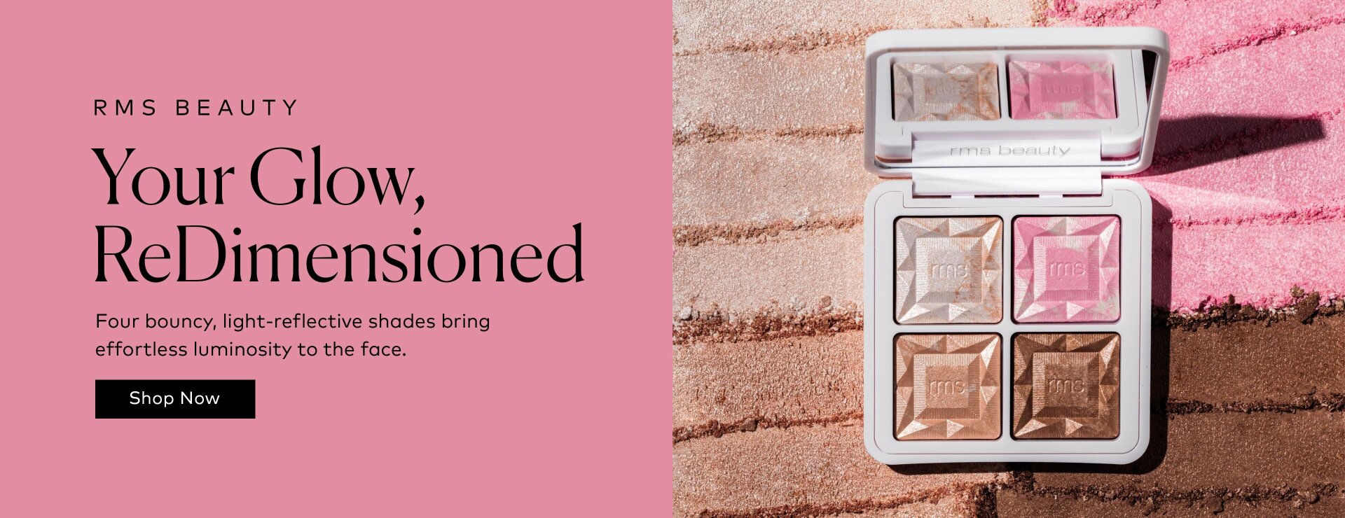 One palette with four airy gel-to-powder shades to highlight, brighten, and add dimension to cheeks and high points. Shop the rms beauty ReDimension Daily Glow Palette at Beautyilsh.com