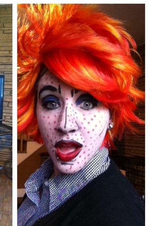 My halloween costume this year! I used grease paint, NYX black bean, MAC Russian Red, & Urban decay Chaos. 
