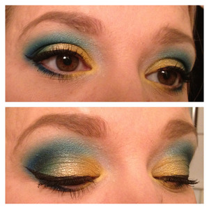 Sorry for the ugly brows, I don't seem to be able to make them look good in photos. Anyways, I was thinking about tropical forrests and parrots while creating this look. Hope you like it!