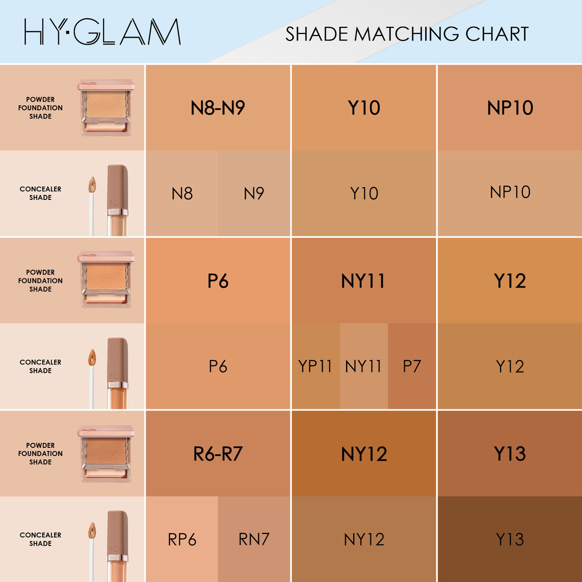 Natasha Denona HY-GLAM Powder Foundation Y10 | Beautylish