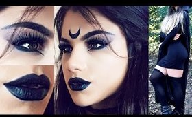 Gothic Witch HALLOWEEN Makeup Tutorial! + Costume Outfit Idea & Hair!