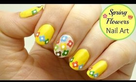 Easy Spring Flowers Nail Art! ~Fun and Colorful Design~