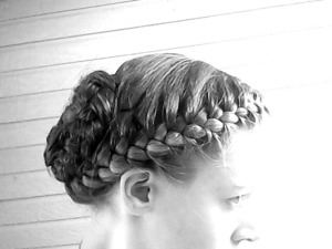 just french braided into a bun!
