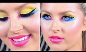 Bright Makeup Tutorial! ♡ Futuristic & Crazy Colorful