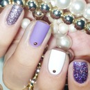Silver, white and violet 
