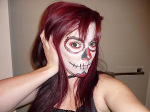 Haloween makeup and hair colour done by me