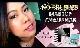 FULL FACE USING NO BRUSHES MAKEUP CHALLENGE | COLLAB with MARIE + GIVEAWAY | thelatebloomer11