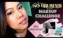FULL FACE USING NO BRUSHES MAKEUP CHALLENGE | COLLAB with MARIE + GIVEAWAY | thelatebloomer11