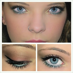 A flattering fall-appropriate look with just a pop of color. I find this brings out blue and green eyes quite nicely. 