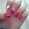 cherry pink/red nails