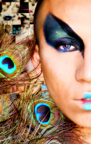 Peacock makeup for contest