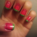 Watermelon Nails (: