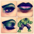 The Hulk comic makeup look