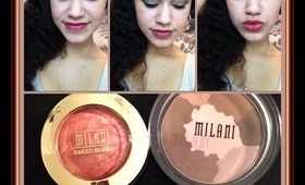 FOTD 3/11//14 - Milani Eyeshadows & Baked Blush with NYC Sheer Red Lipstick