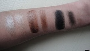 (Left to Right) Hard Candy's:  High Maintenance (dry, wet), Black Hole (dry, wet)