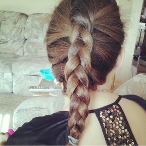 My first good French braid on my sister