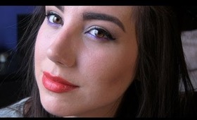 Violet Eyes and Juicy Orange Lips Spring / Summer Makeup Tutorial