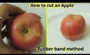 How to cut/slice an Apple fast-For lunchbox-Rubberband method-keep fresh