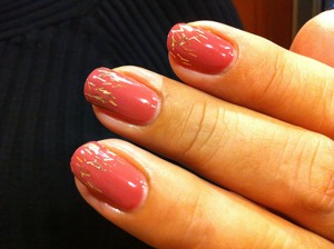 Red Carpet Manicure Led Gel Polish Envelope Please with some added gold glitter!