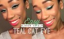 Easy Summer Makeup: Teal Cat Eye