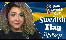 Swedish Flag Inspired Makeup Tutorial -FIFA World Cup- (NoBlandMakeup)