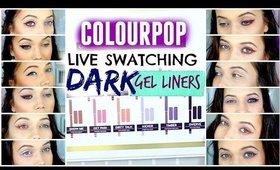 COLOURPOP GEL LINER LIVE SWATCHES: DARK LINERS