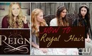 HOW TO: CW TV REIGN SIGNATURE HAIR (Royal Curls with Headpiece)| SparksandSequins