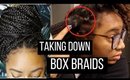 TAKING DOWN MY BOX BRAIDS🤢 | How I Care for My Hair Afterwards