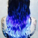 Dark Blue flame ombre hair 